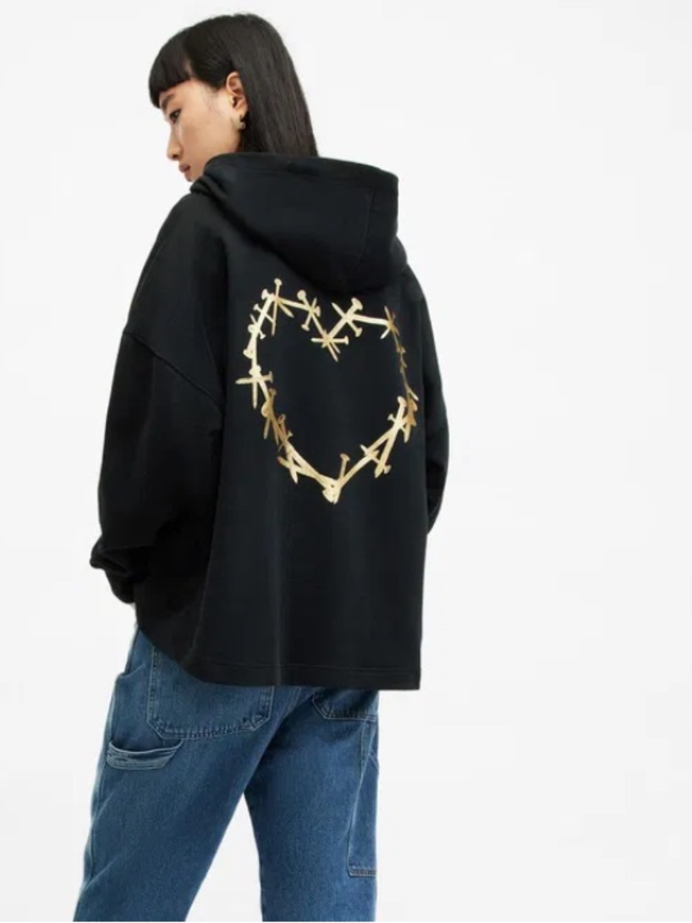 AllSaints Women's Perta Logo Oversized Etienne Hoodie